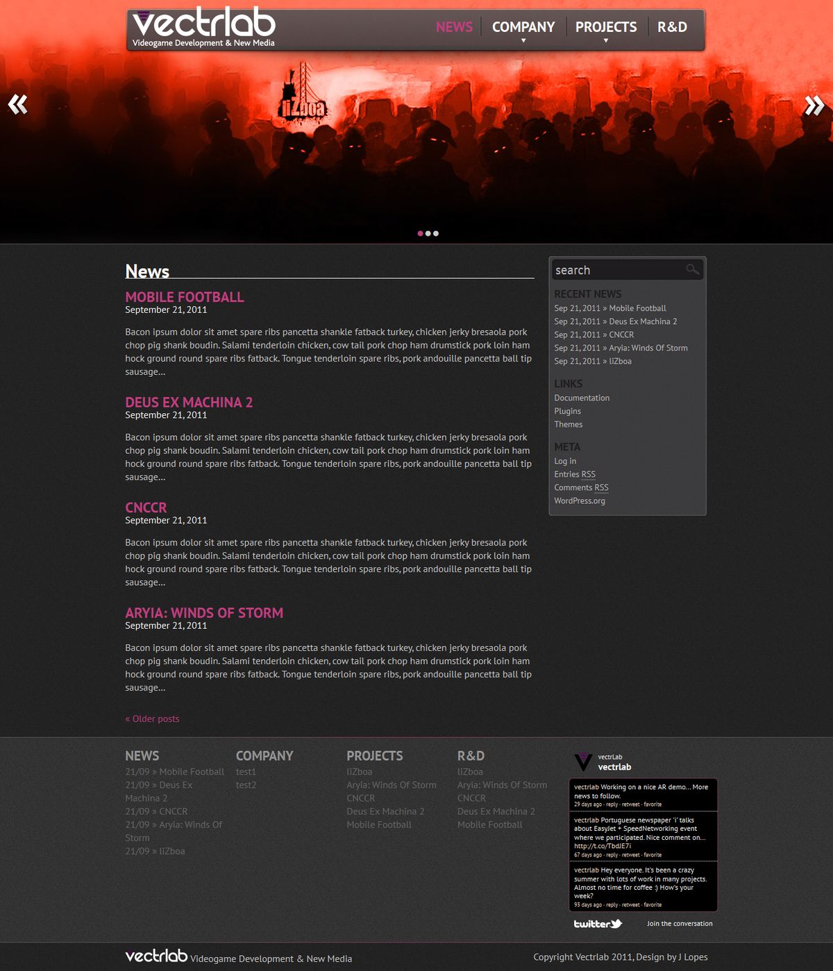 Vectrlab website screenshot