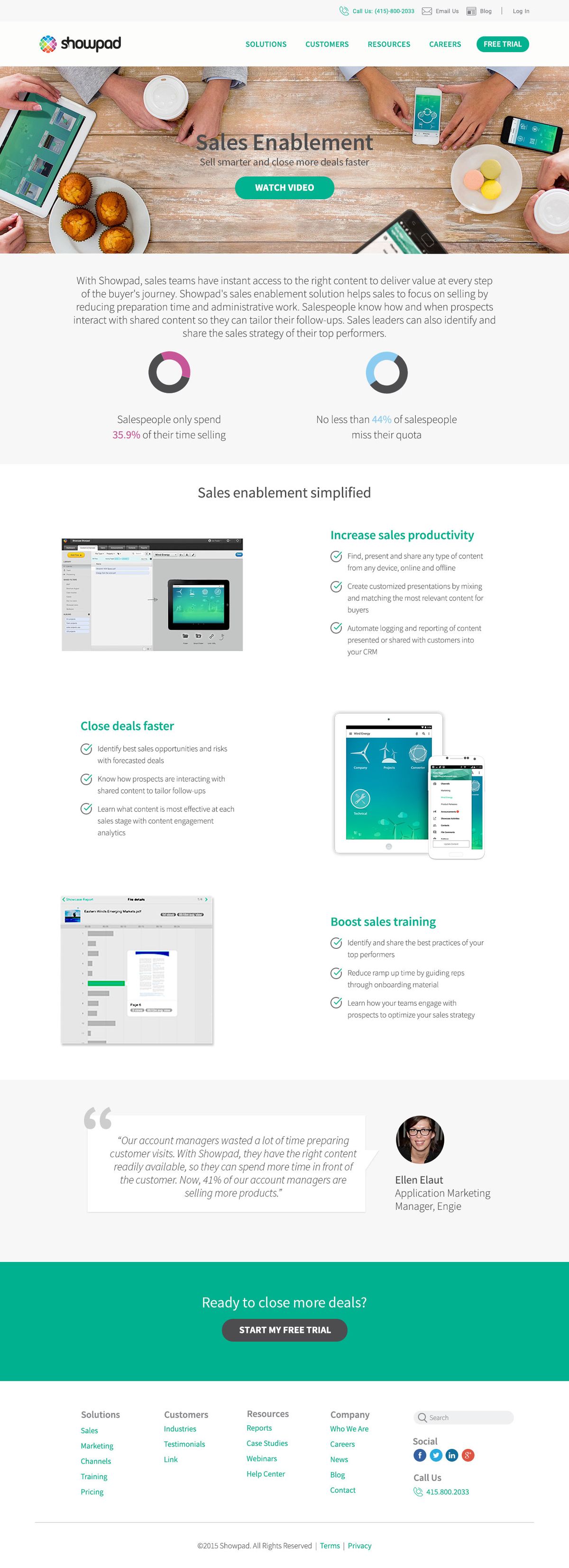 Showpad 2016 website screenshot
